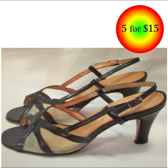 ladies navy sling back shoes